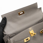 Hermes Kelly 25 togo gris etain GHW