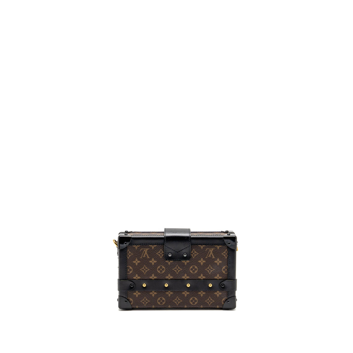 Louis Vuitton Petite Malle Monogram Canvas / Smooth Calfskin Brown / Black GHW