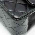 CHANEL MINI SQUARE FLAP BAG LAMBSKIN BLACK LGHW (MICROCHIP)
