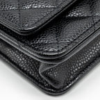 CHANEL CLASSIC WALLET ON CHAIN CAVIAR BLACK GHW (MICROCHIP)