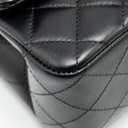 CHANEL MINI SQUARE FLAP BAG LAMBSKIN BLACK LGHW (MICROCHIP)