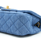 CHANEL 21K PEARL CRUSH MINI RECTANGULAR FLAP BAG DENIM GHW (MICROCHIP)