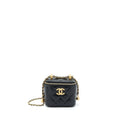 CHANEL 21A GOLD CRUSH MINI VANITY CASE CALFSKIN BLACK GHW