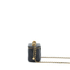 CHANEL 21A GOLD CRUSH MINI VANITY CASE CALFSKIN BLACK GHW