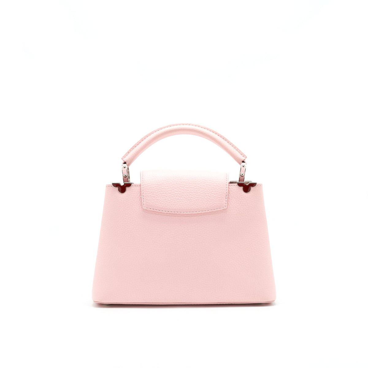 LOUIS VUITTON CAPUCINES BB IN PINK WITH RED FLORAL PATTERN