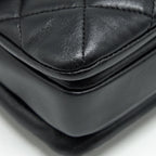 CHANEL SMALL TRENDY CC FLAP BAG WITH TOP HANDLE LAMBSKIN BLACK LGHW