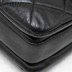 CHANEL SMALL TRENDY CC FLAP BAG WITH TOP HANDLE LAMBSKIN BLACK LGHW