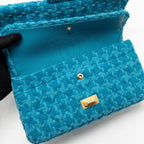 Chanel 19K Small 2.55 Reissue Flap Bag Tweed Turquoise GHW