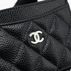 CHANEL CLASSIC CARD HOLDER CAVIAR BLACK SHW( MICROCHIP)