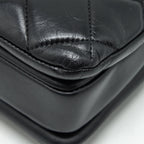 CHANEL SMALL TRENDY CC FLAP BAG WITH TOP HANDLE LAMBSKIN BLACK LGHW