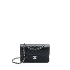 CHANEL SMALL CLASSIC FLAP BAG CAVIAR BLACK SHW (MICROCHIP)