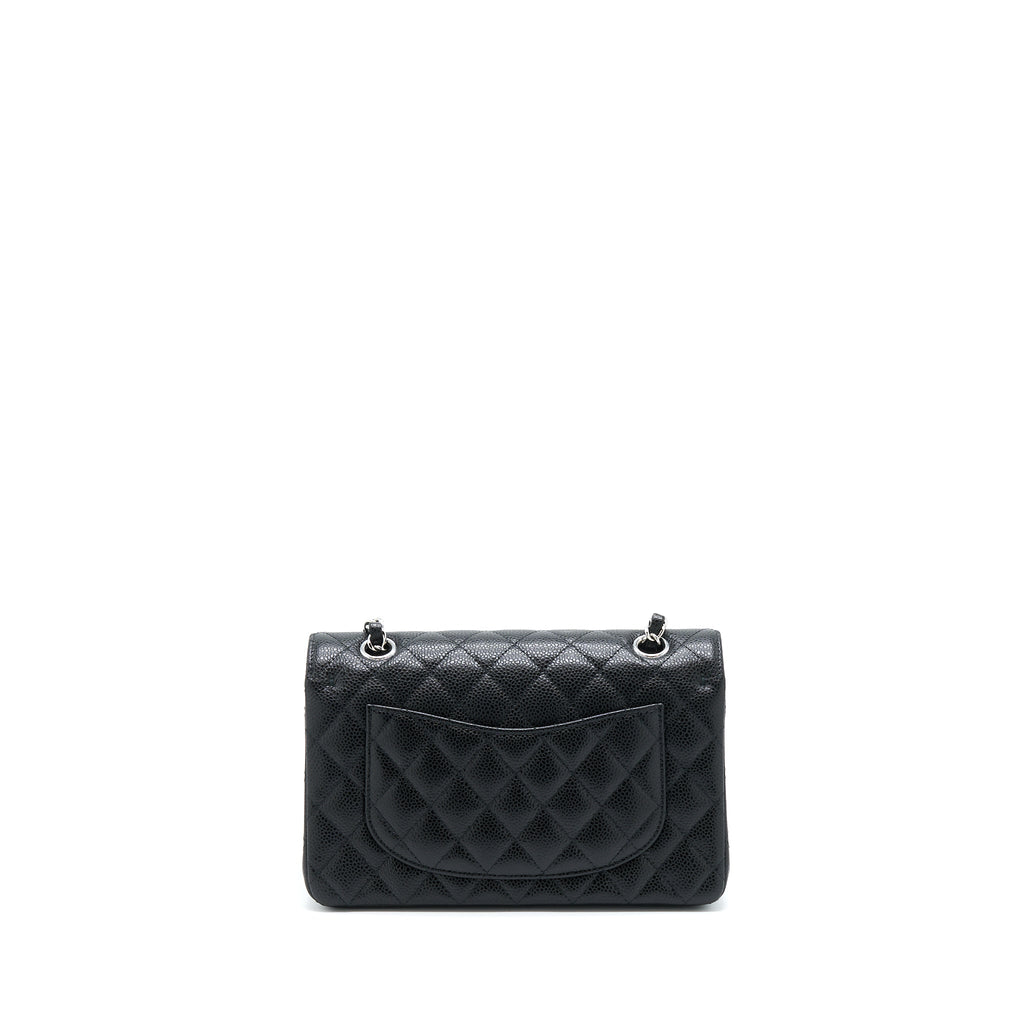 CHANEL SMALL CLASSIC FLAP BAG CAVIAR BLACK SHW (MICROCHIP)