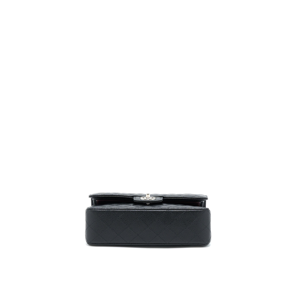 CHANEL SMALL CLASSIC FLAP BAG CAVIAR BLACK SHW (MICROCHIP)