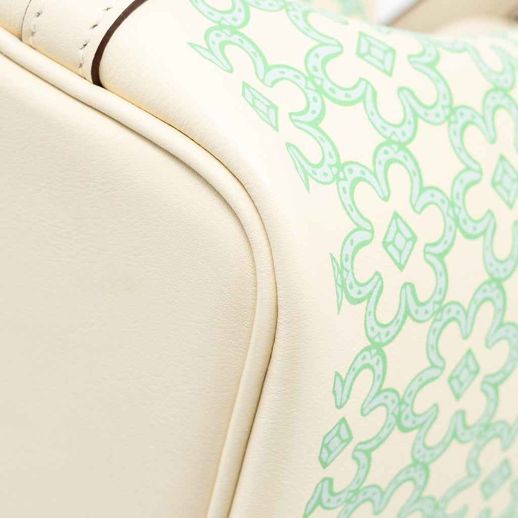 Hermes lucky daisy micro Picotin Swift Nata-vert-Blanc SHW