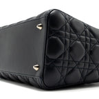 DIOR MEDIUM LADY DIOR LAMBSKIN BLACK SHW
