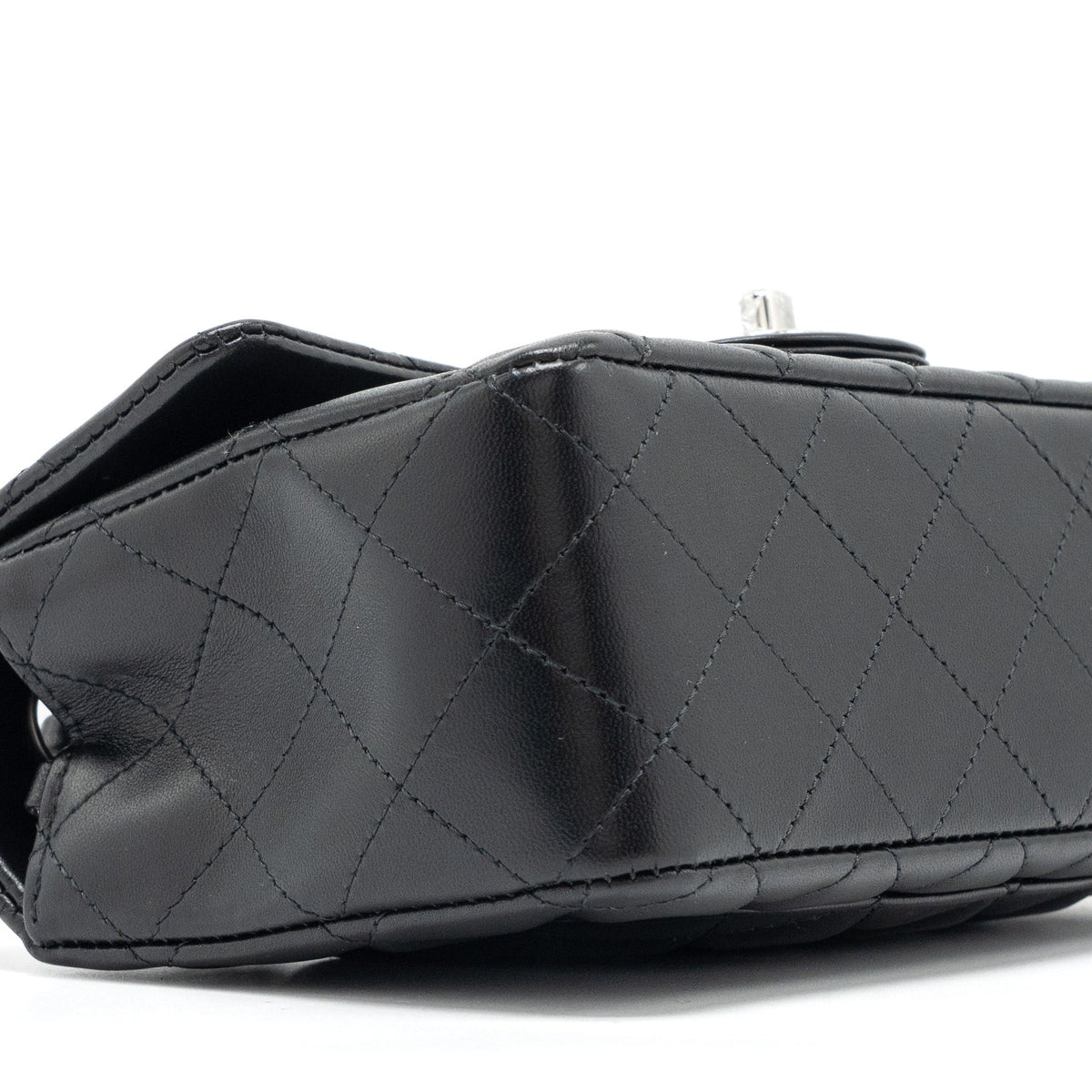 CHANEL MINI RECTANGULAR FLAP BAG LAMBSKIN BLACK SHW (MICROCHIP)