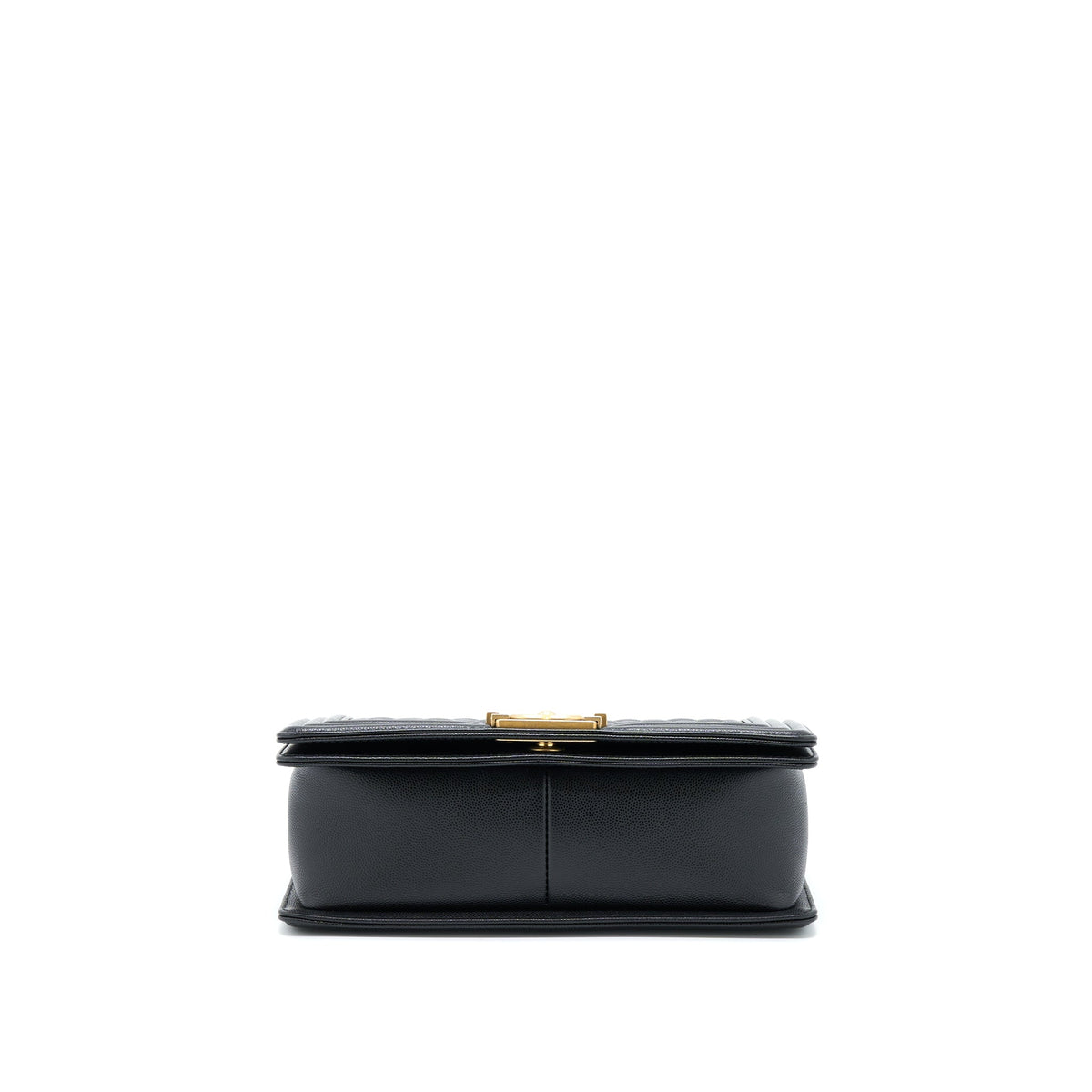 CHANEL MEDIUM BOY BAG CAVIAR BLACK BRUSHED GHW