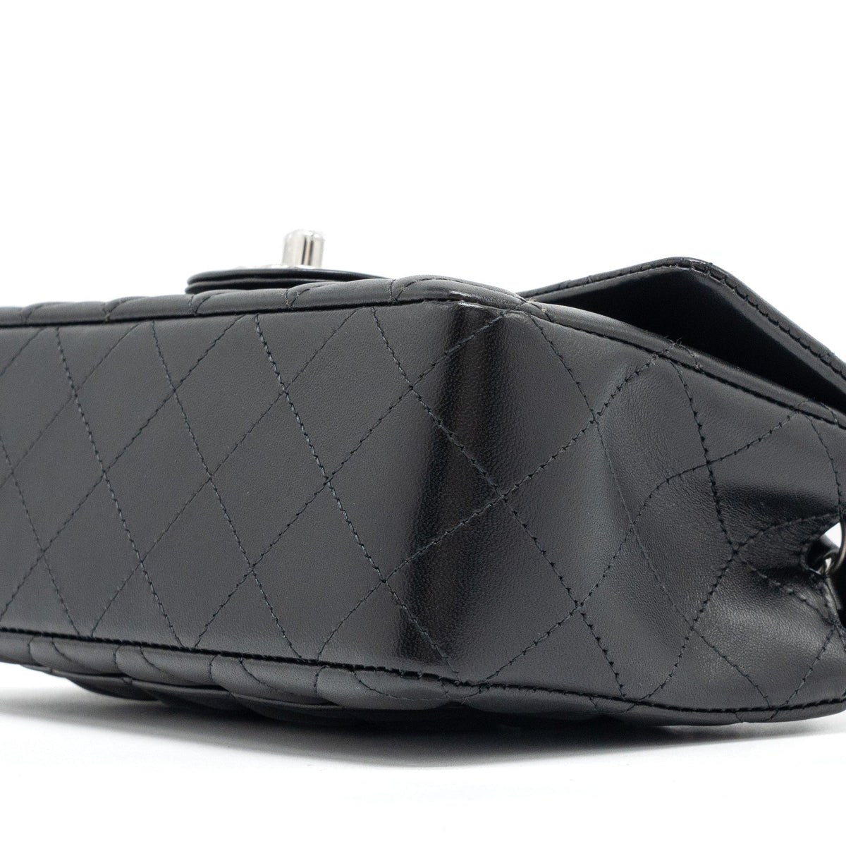 CHANEL MINI RECTANGULAR FLAP BAG LAMBSKIN BLACK SHW (MICROCHIP)