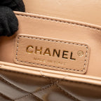 CHANEL GOLD CRUSH MINI FLAP BAG CALFSKIN BEIGE GHW (MICROCHIP)