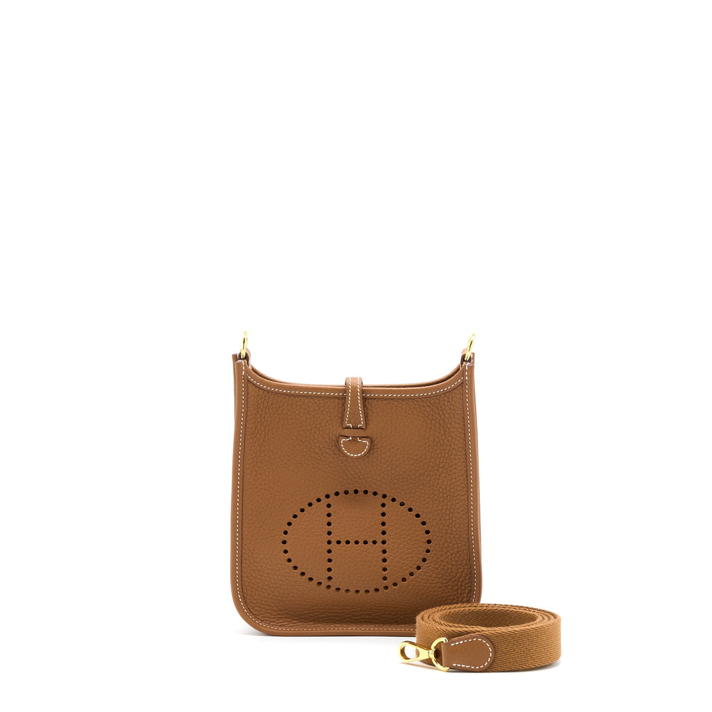 Hermes Mini Evelyne Clemence Gold GHW