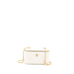 CHANEL COCO LETTER LONG VANITY WITH CHAIN LAMBSKIN WHITE GHW