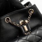 CHANEL 24P MINI DUMA BACKPACK CALFSKIN BLACK LGHW (MICROCHIP)