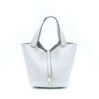 HERMES PICOTIN 22 LOCK BAG CLEMENCE BLUE PALE SHW