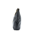 CHANEL MEDIUM 22 BAG SHINY CALFSKIN BLACK BRUSHED GHW (MICROCHIP)