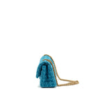 Chanel 19K Small 2.55 Reissue Flap Bag Tweed Turquoise GHW