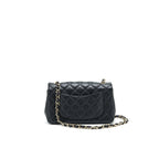CHANEL MINI RECTANGULAR FLAP BAG BLACK LGHW SERIAL 30