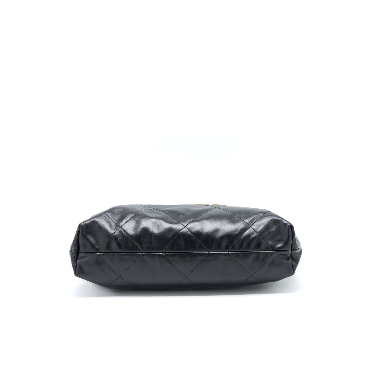 CHANEL MEDIUM 22 BAG SHINY CALFSKIN BLACK BRUSHED GHW (MICROCHIP)