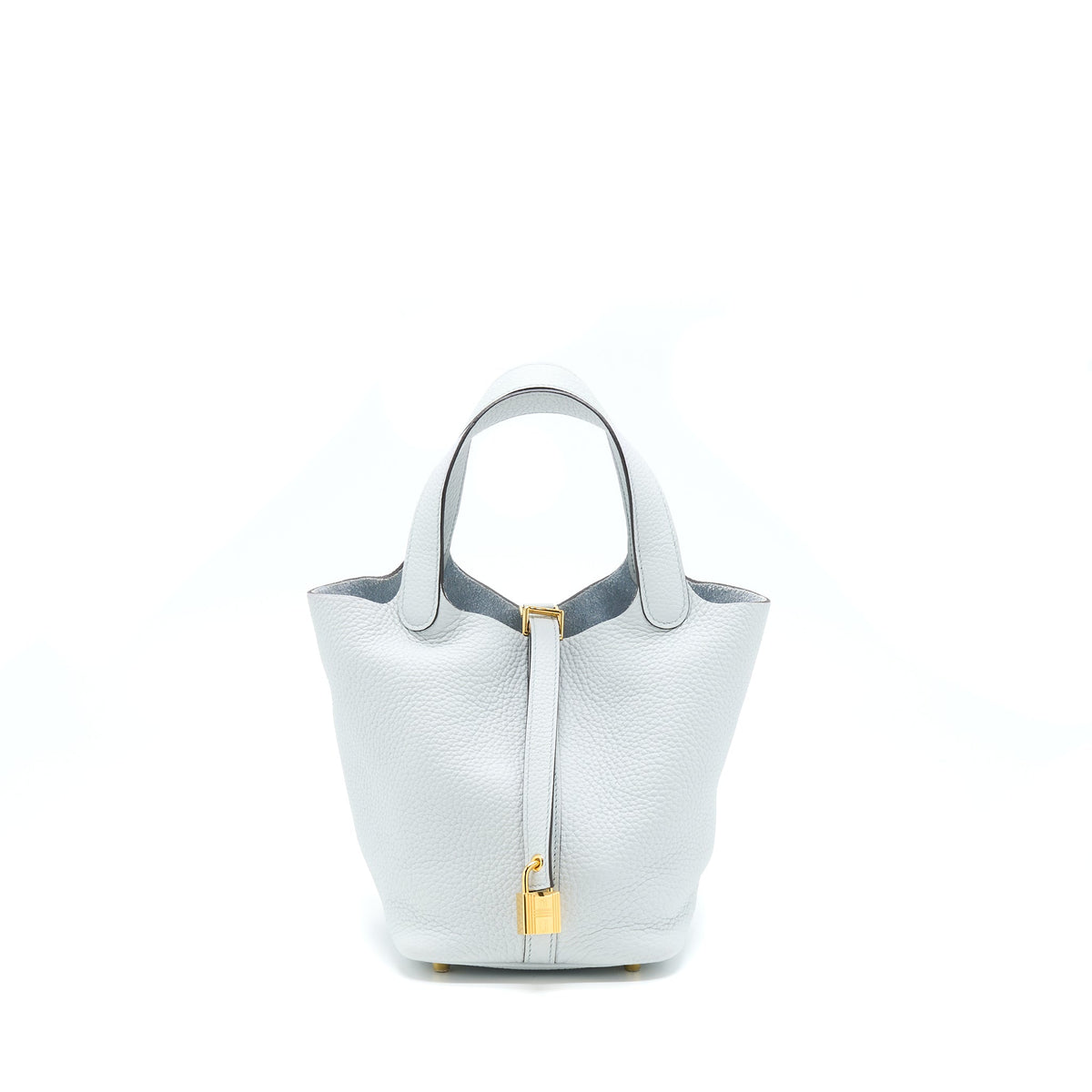 Hermes Picotin 18 Lock Bag Clemence Bleu Pale GHW