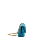 Chanel 19K Small 2.55 Reissue Flap Bag Tweed Turquoise GHW