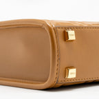 FENDI MINI SUNSHINE SHOPPER BAG FF LEATHER BROWN GHW