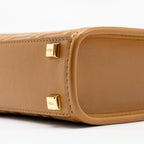 FENDI MINI SUNSHINE SHOPPER BAG FF LEATHER BROWN GHW