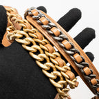 CHANEL SMALL 19 BAG LAMBSKIN CARAMEL MULTICOLOURED HARDWARE (MICROCHIP)