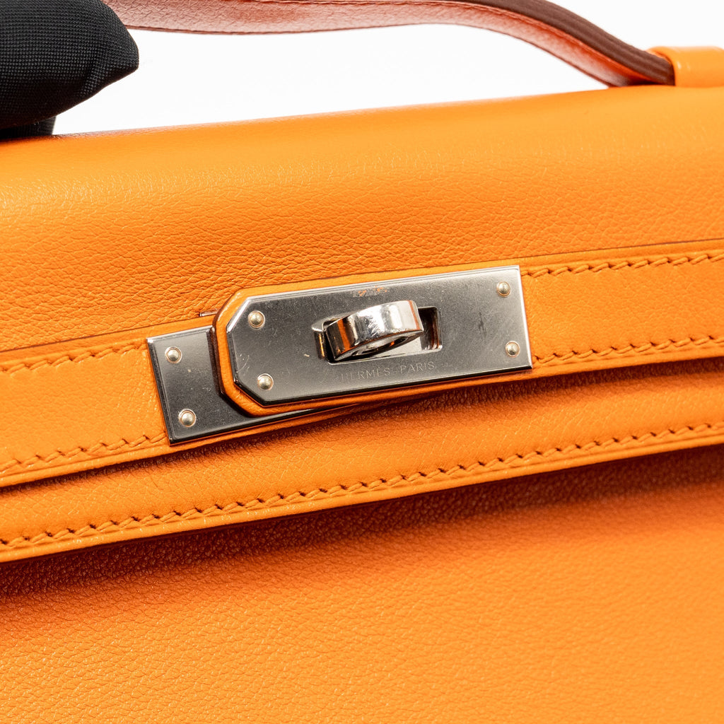 Hermes Kelly Cut Bag Evercolor Orange SHW