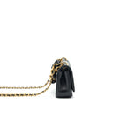 CHANEL SHINY LAMBSKIN FLAP BAG BLACK GHW