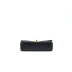 CHANEL SHINY LAMBSKIN FLAP BAG BLACK GHW