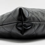 CHANEL SMALL 22 BAG SHINY CALFSKIN BLACK GHW(MICROCHIP)