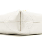 CHANEL MINI 22 BAG SHINY CALFSKIN WHITE GHW (MICROCHIP)