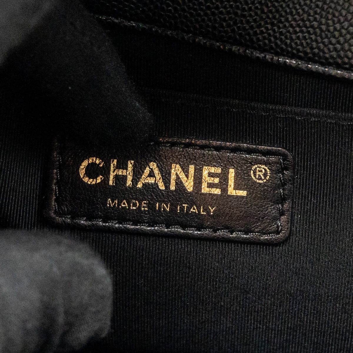 CHANEL MEDIUM CLASSIC BOY BAG CAVIAR BLACK GHW