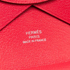 Hermes Calvi Duo Card Holder Chèvre Mysore Rose Extreme SHW