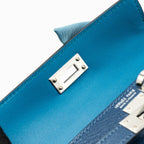 Hermes MIni Kelly Chèvre Mysore Deep Blue/ Blue Izmir SHW