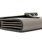 GUCCI DIONYSUS LEATHER MINI CHAIN BAG CALFSKIN GREY SHW