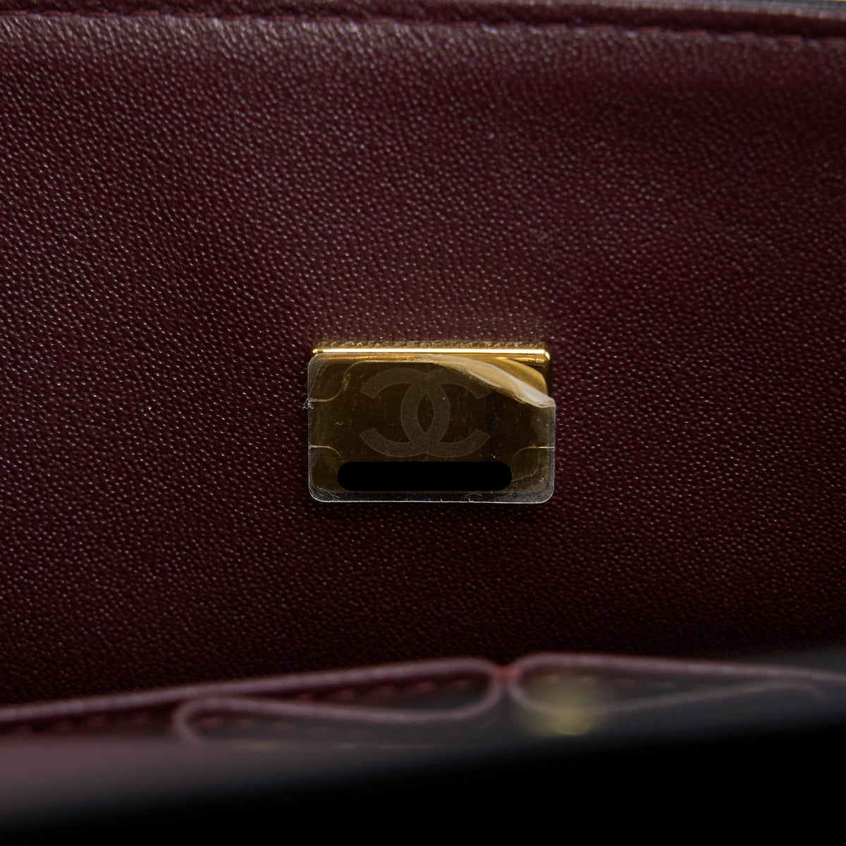 CHANEL SMALL CLASSIC DOUBLE FLAP BAG LAMBSKIN BLACK GHW (MICROCHIP)