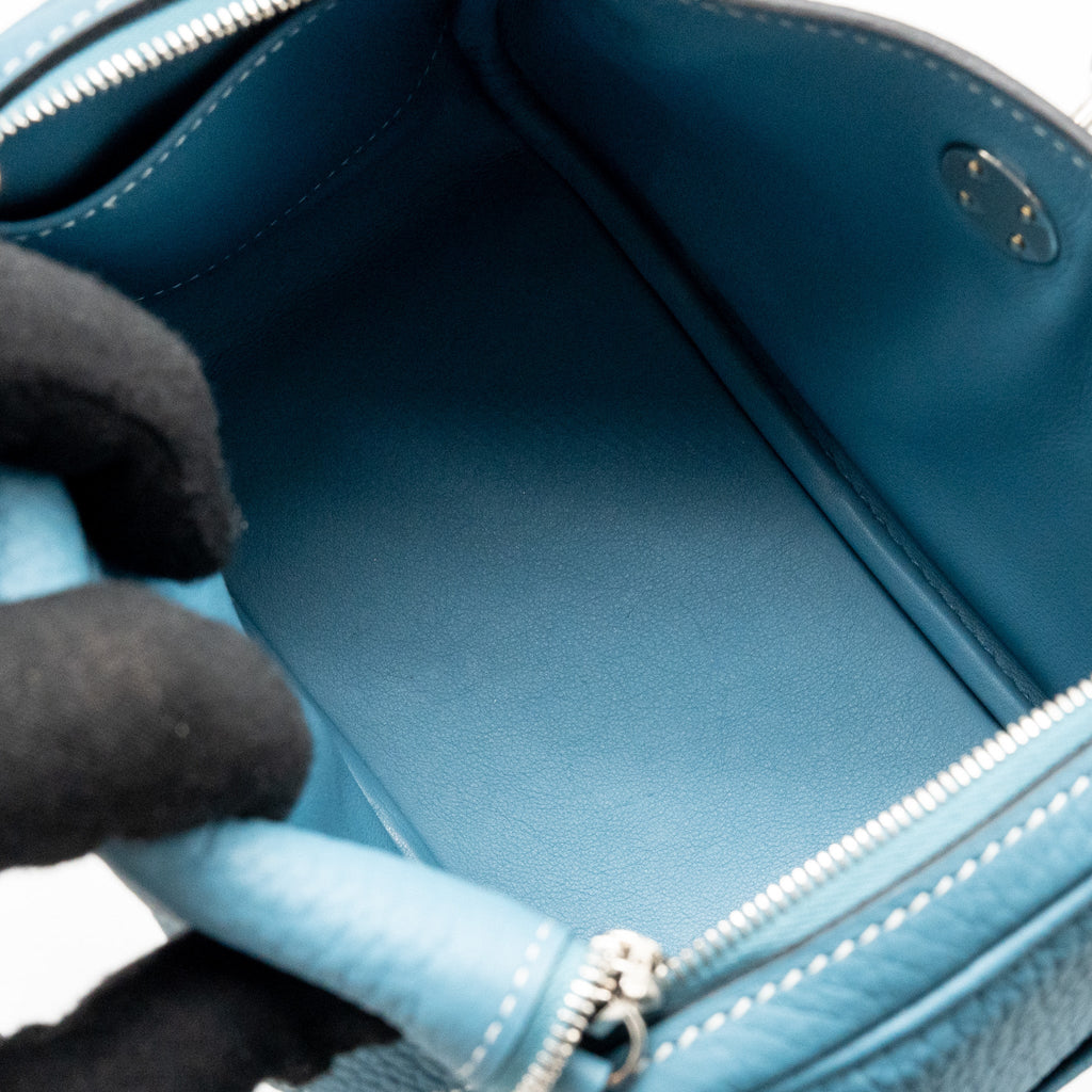 HERMES Mini Lindy Clemence New Blue Jean SHW