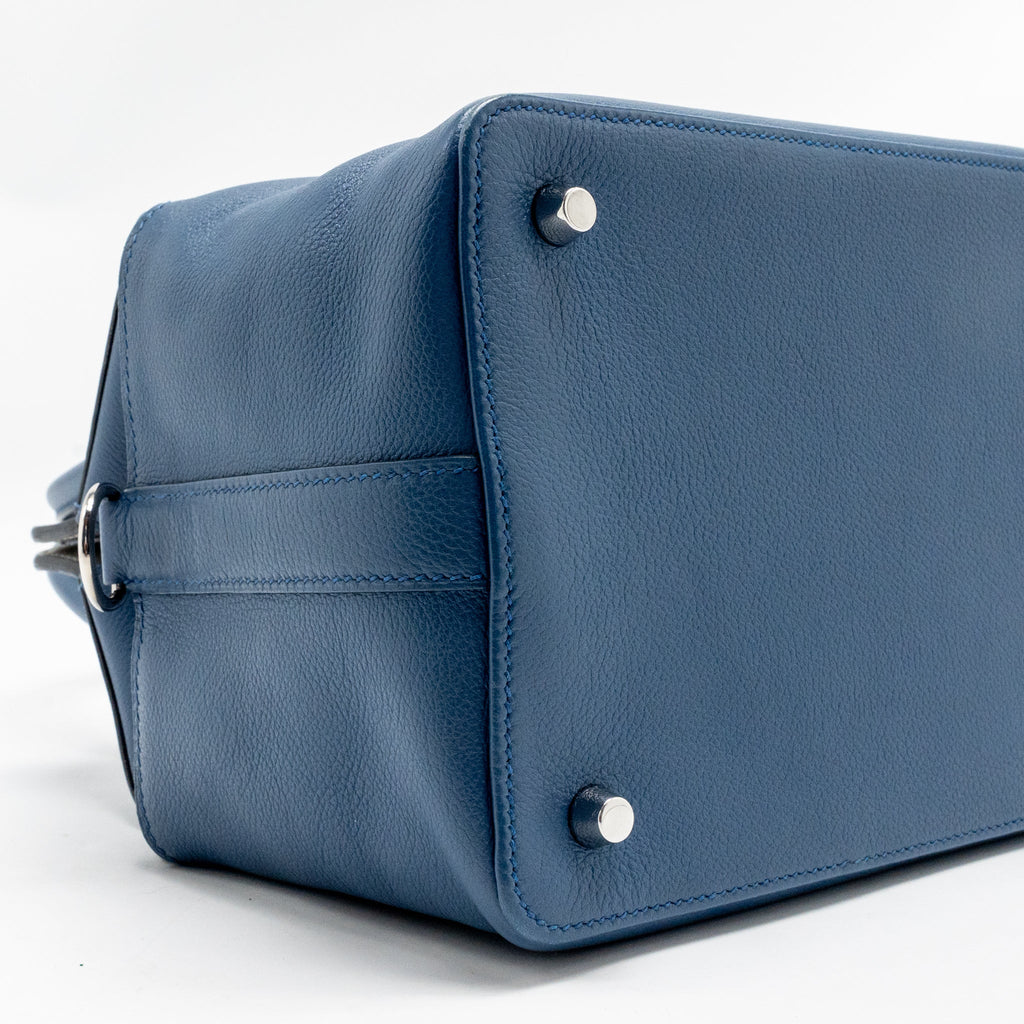 Hermes Toolbox 20 Evercolor Blue / Light Grey SHW