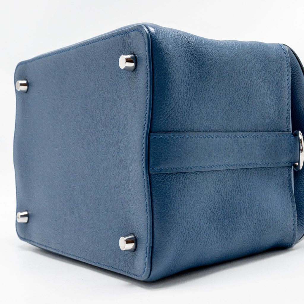 Hermes Toolbox 20 Evercolor Blue / Light Grey SHW