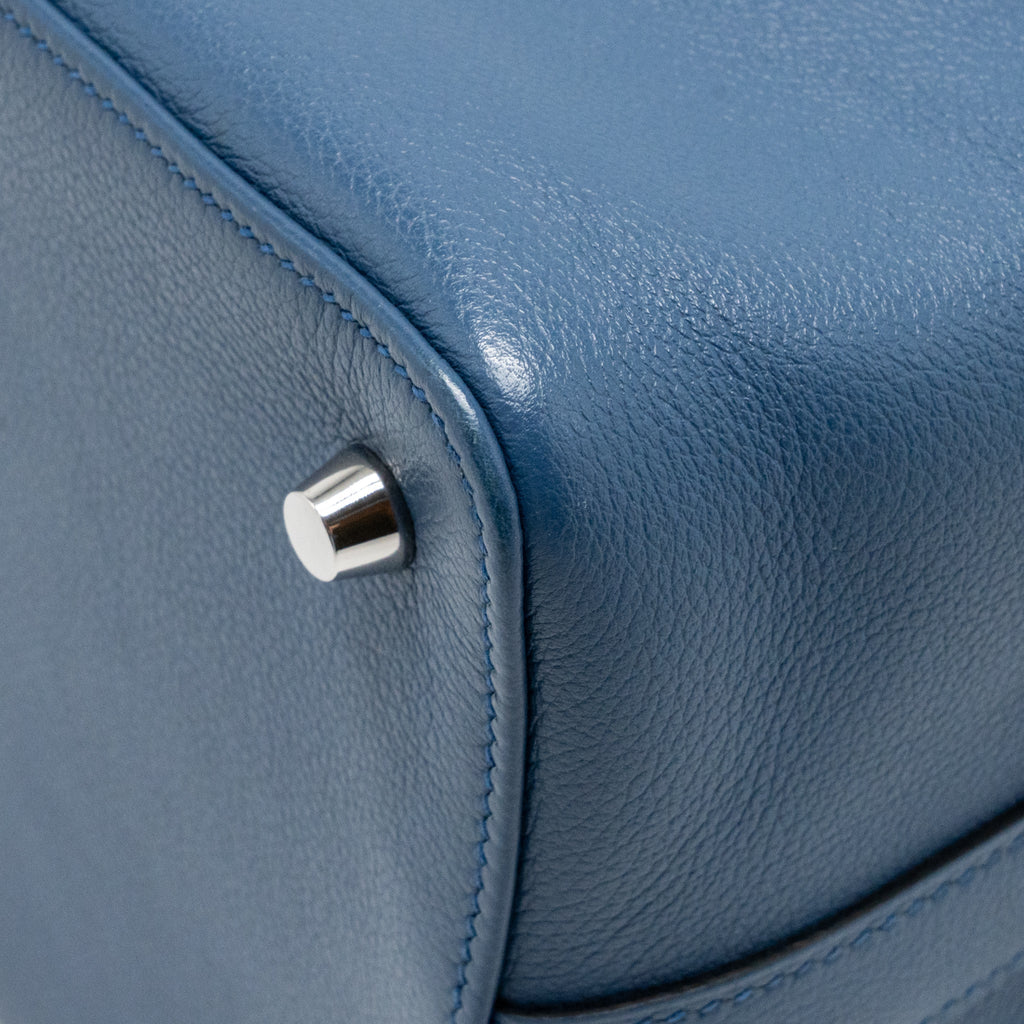 Hermes Toolbox 20 Evercolor Blue / Light Grey SHW